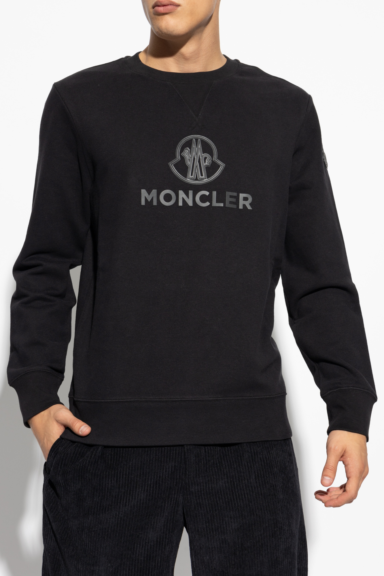 clothing women footwear men 10-5 Trunks - SchaferandweinerShops Japan -  Black Sweatshirt with logo Moncler